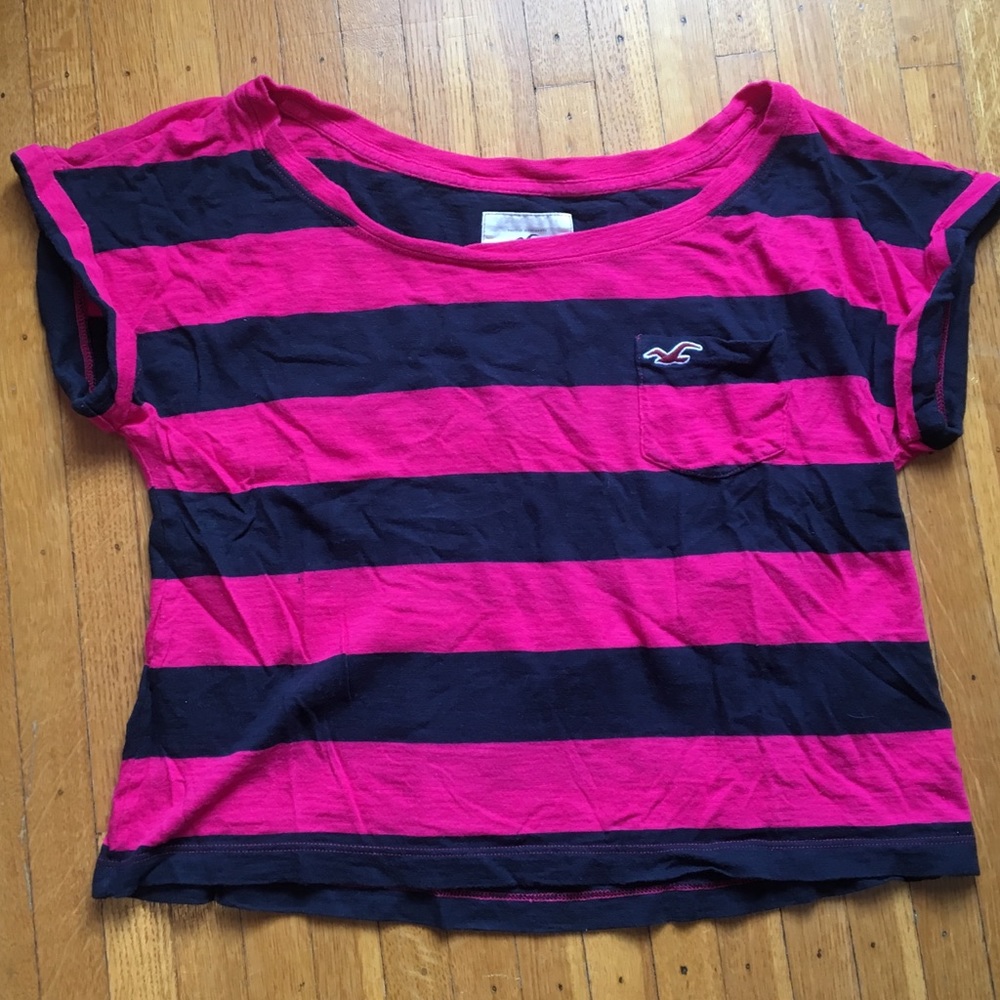 Fuchsia/Navy Striped Tee